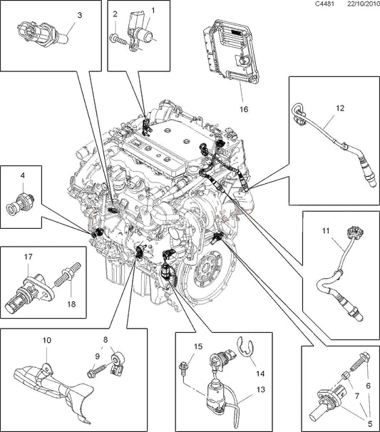 SAAB サーブ9-3・9-5用 B284 A284 2.8L V6 エンジンオイルレベルセンサー【サーブ純正・新品】