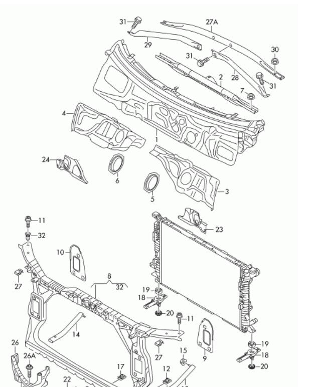 アウディ Q5 SQ5 カウルサイドパネル左側【アウディ純正・新品】クロージングエレメント・エンディングプレート