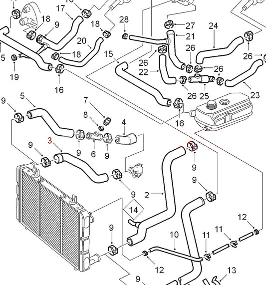 サーブ C900 エキスパンションタンク・ウォーターポンプ間ホース【新品】クラシック900 冷却ホース