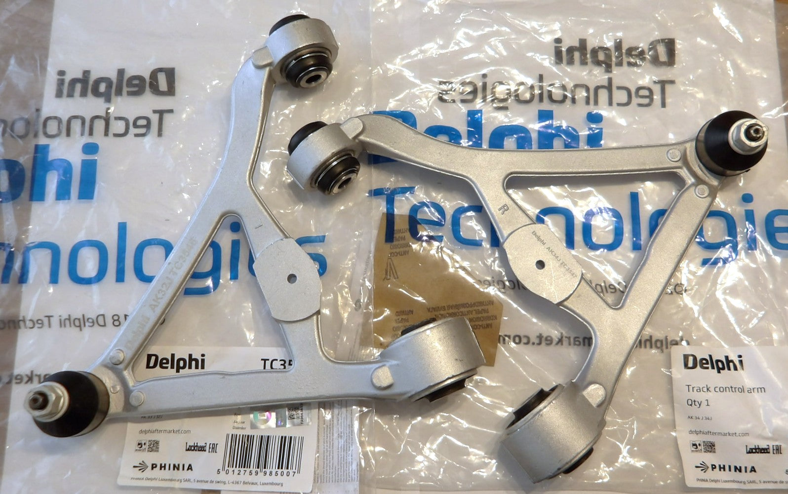 ジャガー F-TYPE Fタイプ S-TYPE Sタイプ XF XJ XJR XK XKR リアアッパーアーム左右セット【DELPHI製・新 ...