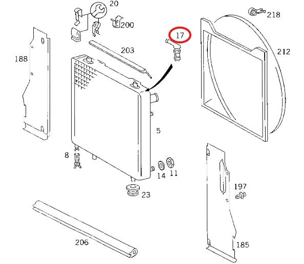 メルセデス ベンツ A/C/S/W124 W126 R107 R129 ラジエーターコネクティングピース【ベンツ純正・新品】