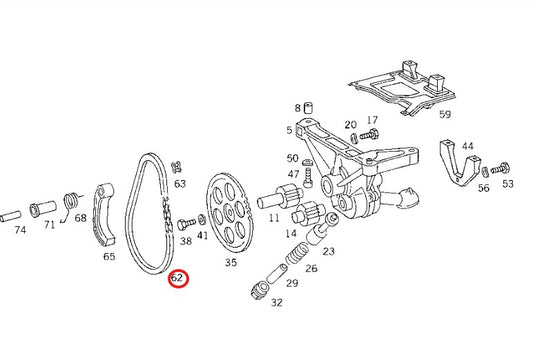 ベンツ C/W/S124 W201 W/S202 W211 W460/461/463 W163 W100 W108/109 W126 W220 R107 R129 オイルポンプ駆動チェーン【新品】
