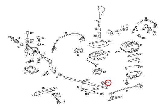 ベンツ W114/115 C/W/S123 A/C/S/W124 W201 W/S202 W111/112 W463 W108/109 W/C140 R/C107 R129 R170 シフトブッシュ【新品】