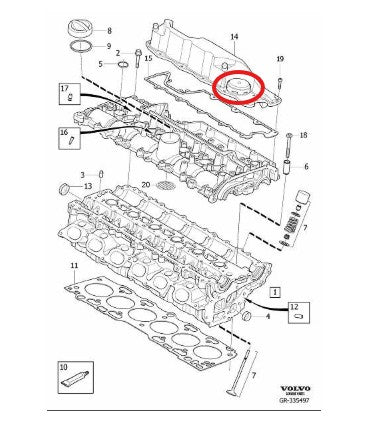 ボルボ S80 V70 XC60 XC70 XC90 6気筒 シリンダーヘッド ダイヤフラム PCV【対策品・新品】