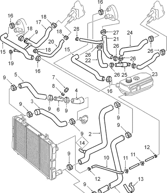 サーブ C900 TURBO用 1990-1993年ヒーターホース 21番【新品】クラシック900