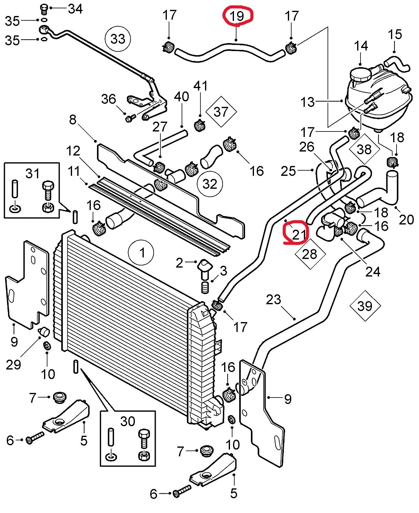 SAAB FB207 L4 9-3 サーブ クーラントタンクホー2本セット【新品】