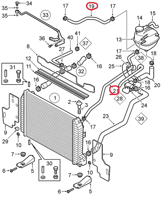 SAAB FB207 L4 9-3 サーブ クーラントタンクホー2本セット【新品】