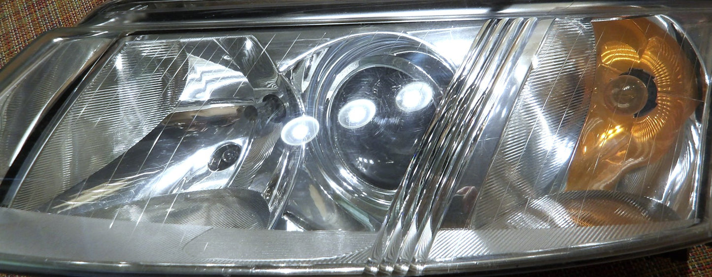 サーブ SAAB 9-3 FB207 ハロゲンヘッドライト左右セット（LED換装・整備済）【サーブ純正・USED品】