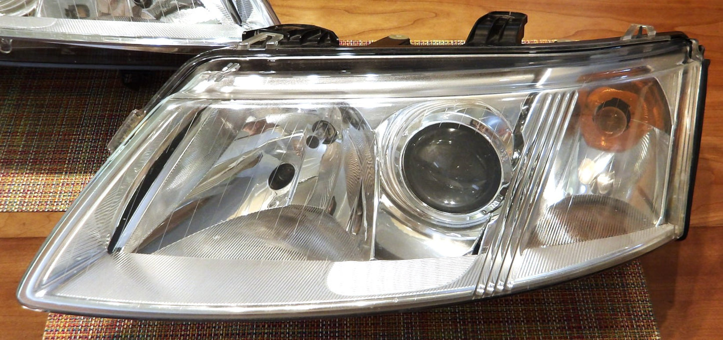 サーブ SAAB 9-3 FB207 ハロゲンヘッドライト左右セット（LED換装・整備済）【サーブ純正・USED品】