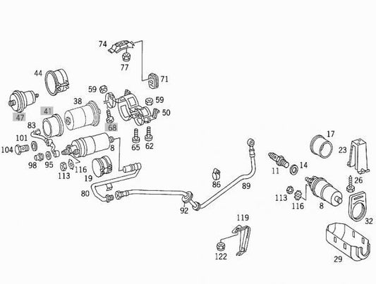 ベンツ W124 S124 燃料ホース ガソリンホース フューエルホース【新品】A1244702875